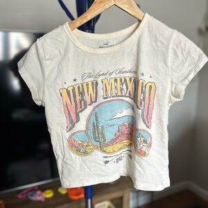 Hollister Cream New Mexico Desert Crop Tee
